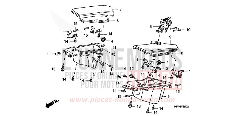 WINDLAUFTASHE von CB1300 Super Bold'or ABS DARKNESS BLACK METALLIC (NH463BF) von 2008